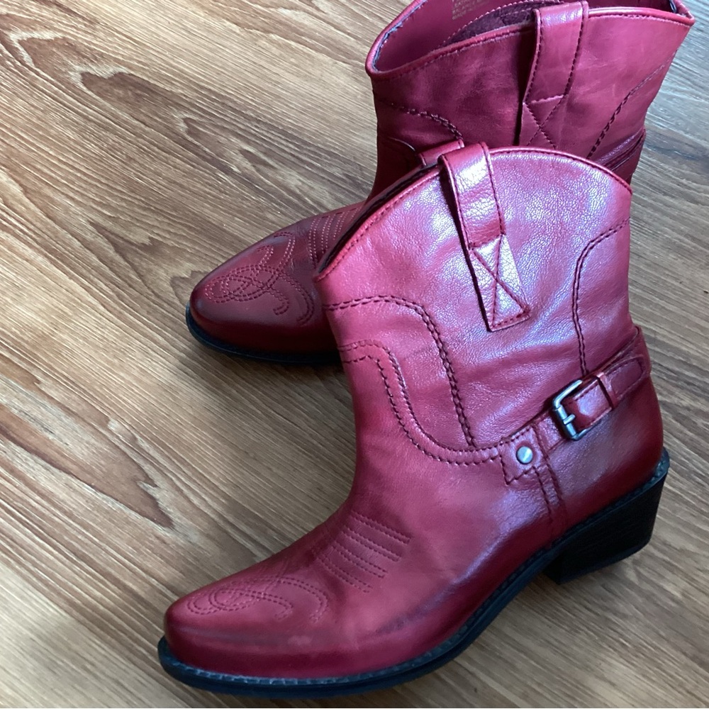 Franco Sarto Red Ankle Boots